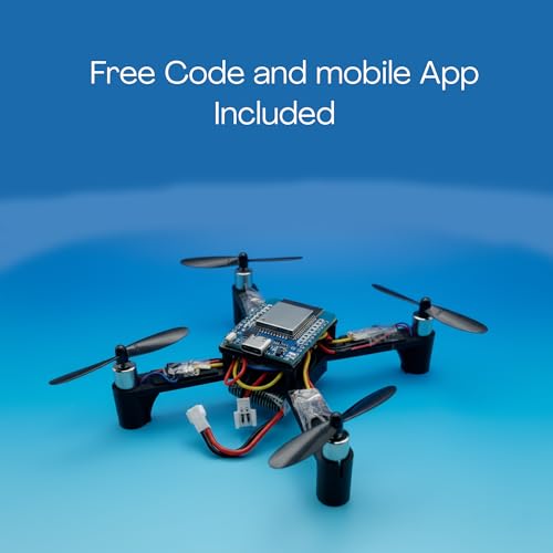 Image of ESP32 DIY Drone Frame Kit, 96mm Quadcopter Frame for 8520 Coreless Motors, 3D Printed Black Frame with Mobile App Support, 95.8mm x 95.8mm x 18mm