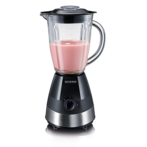 SEVERIN Standmixer mit 1,5 l Glas-Mixbehälter, Mixer mit 2 Stufen und Pulse-Funktion, leistungsstarker Küchenmixer mit Edelstahlmesser...