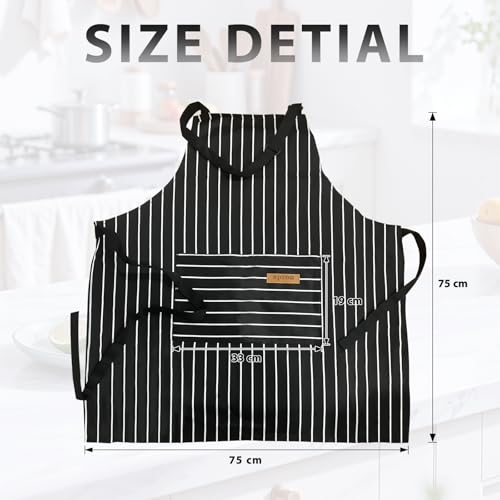 Image of VALOME 2 Pack Kitchen Aprons, Apron for Cooking with 2 Pockets, Unisex Adjustable Neck Strap Chef Aprons for Men Women