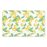 Martha Stewart Bloomfield Lots of Lemons Anti-Fatigue Kitchen Mat, White/Yellow, 18'x30'