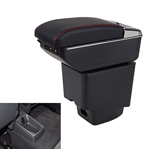 Accoudoir Central Voiture Pour Renault Clio 4 & Captur - Rangement Organisé, USB, Cendrier - Cuir Noir