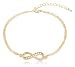 Goldtone Infinity Adjustable Charm Anklet with Stones