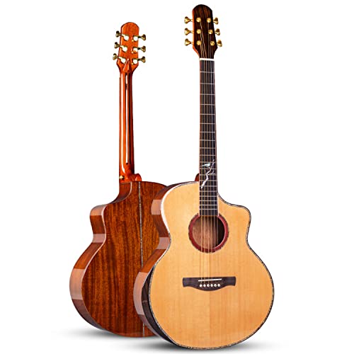 MEIeynt Guitare Acoustique Soild Mahogany 41 Pouces Guitarra Full Size Cutaway avec kit de démarrage Bundle avec Sac de… - Les Beatles, Paul McCartney, John Lennon, RIngo Starr, George Harrison MEIeynt Guitare Acoustique Soild Mahogany 41 Pouces Guitarra Full Size Cutaway avec kit de démarrage Bundle avec Sac de…