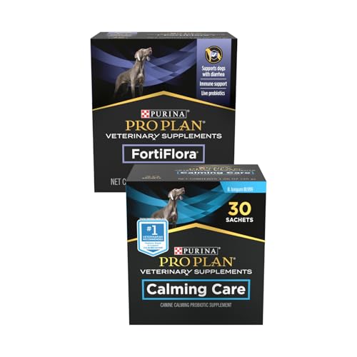 Image of Purina Pro Plan Veterinary Supplements, Fortiflora & Calming Care Canine Dog Supplements, Probiotic Supplements, 30-CT Each (Pack of 2)