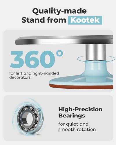 Image of Kootek Aluminium Alloy Revolving Cake Stand 12 Inch Rotating Cake Turntable for Cake, Cupcake Decorating Supplies for Mother's Day