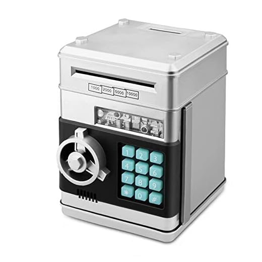 Zonkin Cartoon Electronic ATM Password Piggy Bank Cash Coin Can Auto Scroll Paper Money Saving Box Gift for Kids (Silvery)