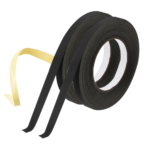 Image of MECCANIXITY 2Pcs Insulating Acetate Roll Cloth Adhesive Tape, 0.5in x 98ft Black Electrical Heat Resistant Fabric Tape for Laptop Electric Automotive Guitar Repair Wire Harness
