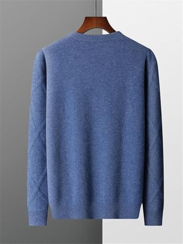 Men's Casual Crew Neck Sweater Winter Long Sleeve 100 Percent Wool Pullover2