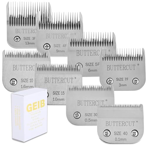 - Complete 8 Pack Set, Stainless Steel Long-lasting Sharp Edges, Compatible With Andis A5, Oster A5, Wahl Km10, Dog Grooming Blade