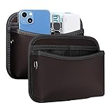 SOOPII カーシートサイド収納ポケット PUレザー 小型オーガナイザー 多機能コンソールサイドオーガナイザーバッグ 携帯電話 鍵 サングラス 財布用 (2個パック、ブラウン)