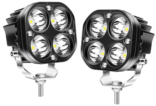 Willpower 2 Pcs faro led trabajo 3 pulgadas 40W luz amarilla foco led 12v para SUV UTV ATV todoterreno Camión Moto Barco