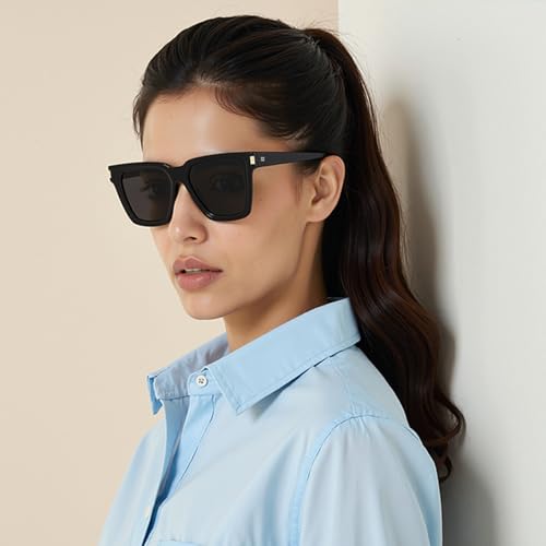 Image of VINCENT CHASE EYEWEAR Polarized and 100% UV Protected | Branded and Stylish Sunglasses | Full Rim Square | Season Essentials | For Men & Women | Large | VCS000550