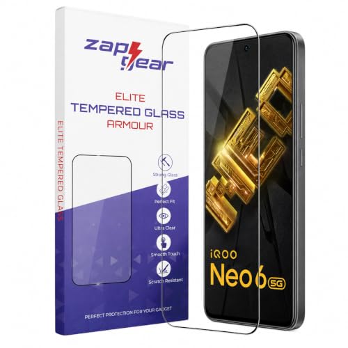 Image of Tempered Glass for iQOO Neo 6 (6.62 Inch) | 9H Hardness Screen Protector | HD Clear | Bubble Free Installation | Anti Scratch | Oleophobic Coating