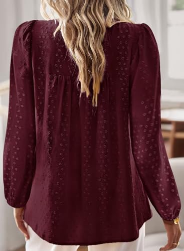 Image of Falechay Womens Tops Flowy Boho Dressy Casual Lace Cute Long Sleeve Shirts