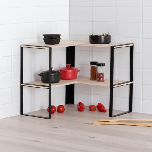 5five - estantería esquinera de 2 niveles "blackwood - imagen 2