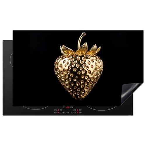KitchenYeah© Cubre Vitrocerámica - Protector Vitroceramica Induccion 89x51 cm - Tapa Vitroceramica - Protector de Vitroceramica Fresa - Oro - Negro - Cromo
