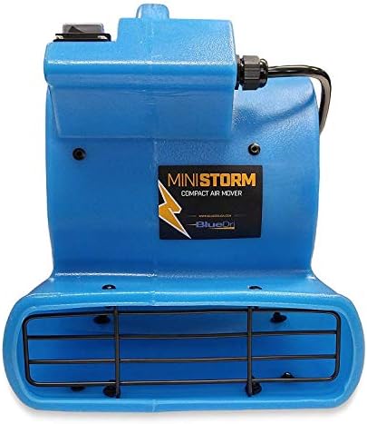 BlueDri Mini Storm 1/12 HP Mini Air Mover Carpet Dryer Floor Squirrel Cage Blower Fan for Home Floors and Carpets, Blue (SA-MI-BL)