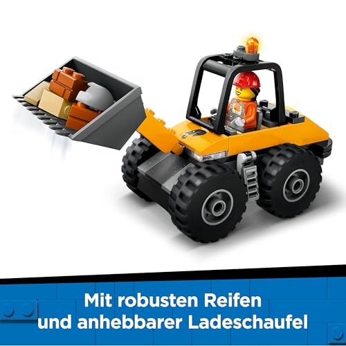 LEGO City Radlader - Spielzeugbagger für Kleinkinder, Mädchen und Jungen ab 4 Jahren - Fahrzeug Spielset - Montessori Geschenkideen für die Vorschule - Set mit 2 Bauarbeiter Minifiguren 60450