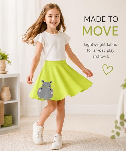 Image of KYDA KIDS Girls 100% Pure Cotton Skater Skirt with Attached Inner Shorts | Ideal for Summer Sports, Play & Casual Wear | Comfortable Fit for Girls Aged 2-16 Years