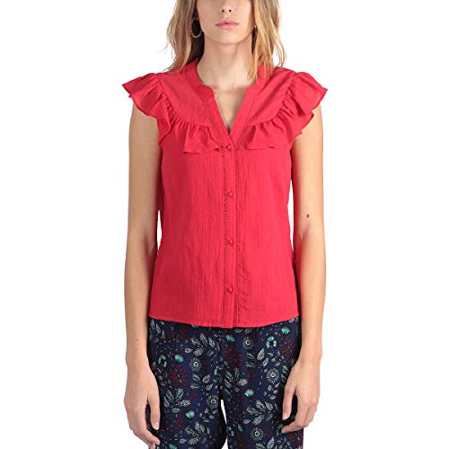 Top boutonné Kaporal Bullae rouge pour sublimer la silhouette