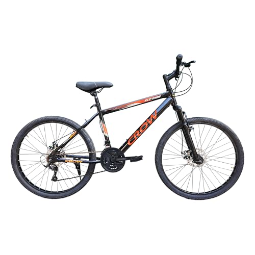 Image of CROW - Atom 21 Speed Gear Cycle | 26 inch T Cycle for Boys 12 to 15 Years | Bicycle for Men Adult | Mountain Bike with Front Suspension & Dual Disc Brakes| Unisex MTB Cycle for Men |