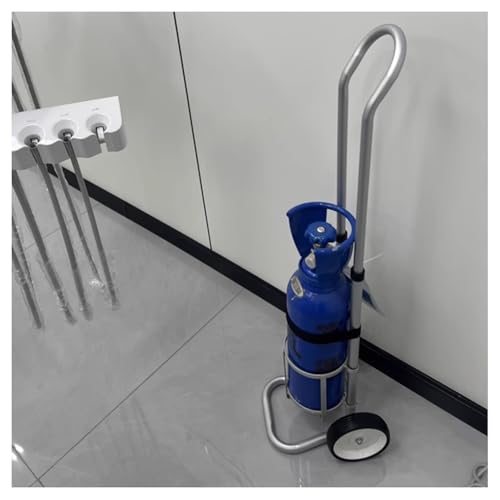 Carrello cilindrico in acciaio inox con altezza regolabile e maniglia per una conservazione sicura in cliniche, case di cura, laboratori e fabbriche