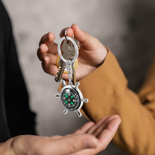 Brújula compacta llavero para camping y senderismo miniatura 5