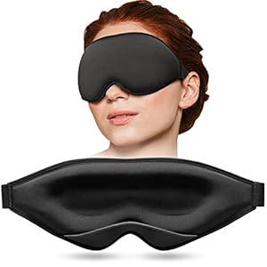 onaEz 3D slaapmasker geschikt voor zijslapers, comfortabel slaapmasker voor dames en heren, zacht oogmasker van zijde, totaal licht blokkerende slaapbril voor reizen, dutjes, yoga