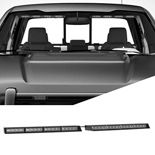 Speedtech Lights Raptor-X Tir Upper Windshield Interior Split Led Strobe Visor Light Bar Emergency Lights For Vehicles And Police With Cigarette Lighter Plug Controller - Red/Clear #TOP5