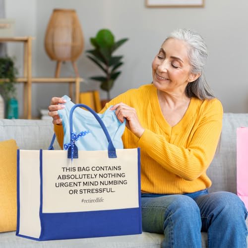 Image of FORBIDDEN PAPER Retirement Gifts for Women Retirement Decorations Travel Gift Lake House Gifts BeachTote Bag