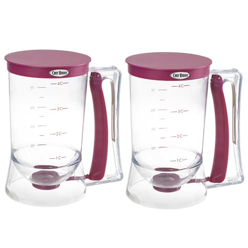 Pancake batter dispenser set of 2 with squeeze handles