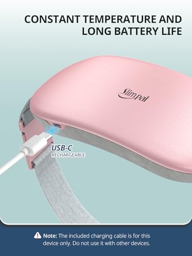 Image of Slimpal Heating Pad for Period Cramps, Plus-Sized Portable Electric Heating Pad, Menstrual Cordless Heat Belt Back, Belly, Waist Pain Relief, Christmas Stocking Gift for Her Girl Women, Light Pink