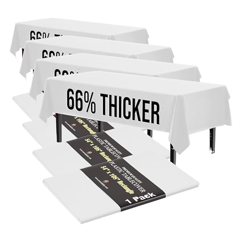 Image of Exquisite *Premium* White Table Cover 54 x 108 (Pack of 4)
