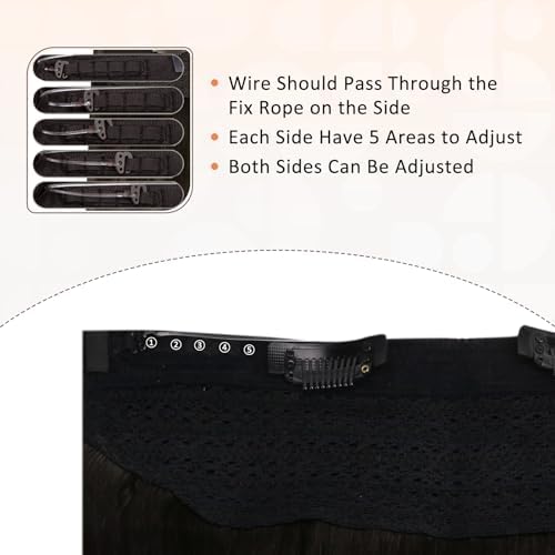 Miniatura 4 de Full Shine - Extensiones de cabello humano real con hilo de nailon transparente e invisible, tamaño ajustable, color negro natural, 16 pulg, 2.82 oz