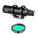 Svbony SV106 60mm Telescope Guide mit 1,25 Teleskopfilter, UV/IR-Sperrfilter, mit CMOS-CCD-Kameras und Full Coated Finder with Helicoidal Focuser für Planet Astrofotografie