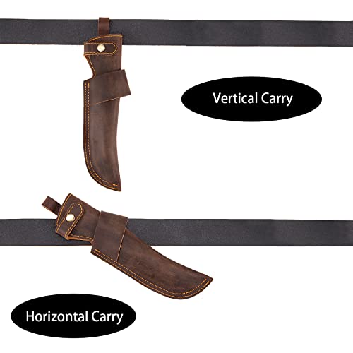 Belt Knife Sheath, Knife Holster For 5 Inch Blade Knife, Horizontal Knife Sheath For Belt Edc Knife Holster Belt, Compact Draw Knife Holster,Darkbrown #TOP2