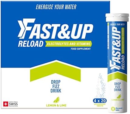 Fast&Up Reload  Instant Hydration and Electrolytes Replenishment - Saver Multipack - 80 Effervescent Tablets (4 x 20) - Apple