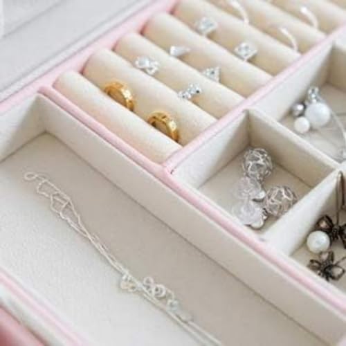 Boîte de rangement bijoux double couche le cadeau idéal avec serrure intégrée - 5
