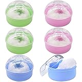[Aplicación Amplia] Esta esponja esponjosa es adecuada para adultos y niños. Se puede usar para almacenar varios artículos en polvo como talco, polvo de calor espinoso, polvo suelto, etc., adecuado para viajes y uso doméstico diario.
