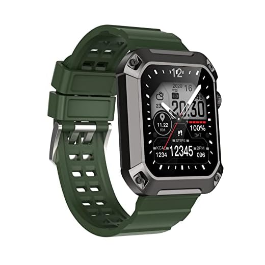 Monitor de atividades físicas, relógio inteligente para telefones Android, rastreador de passos, monitor de frequência cardíaca, relógio inteligente com tela sensível ao toque de 1,8 polegadas para homens, relógio digital IP68 à prova d'água monitor de sono (verde)