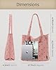 Prite Corduroy Tote Bag for Women Large Shoulder Bag with Zipper and Pockets for College School Work Travel Shopping #5