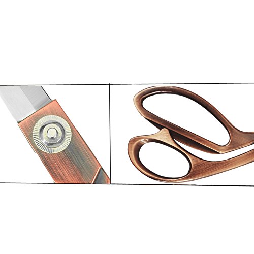 10.5 Inch Professional Heavy Duty Tailor Scissors, Sewing Multi-functional Dressmaking Shear for Fabric/Crafting/Leather Art/ect- Copper Color, Stainless Steel Material, Also Suit for Left Handed