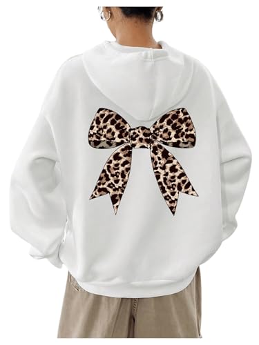 Floerns Cute Hoodies for Girls Graphic Fleece Long Sleeve Hooded Sweatshirts Kids Clothes Tops