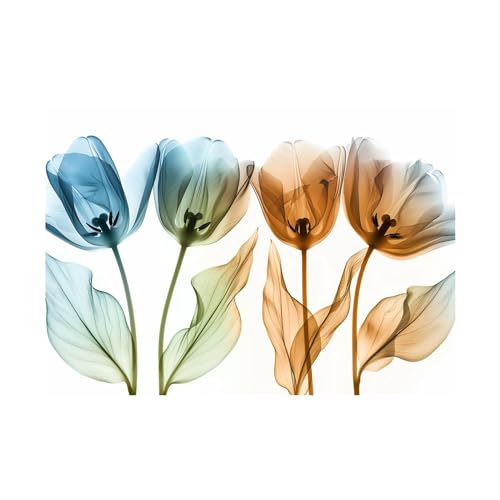 Fleurs peinture art print pour habiller un mur vide impression sur toile 60x80cm WODJEM