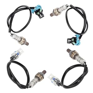 4PCS Oxygen O2 Sensor Fit for Chevy Suburban, Silverado, GMC Sierra, Cadillac Escalade, H2 2003-2006 6.0L V8 O2 Sensor Repalce# 234-4669 234-4407 Upstream & Downstream