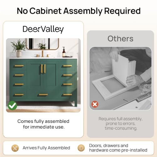 Image of DeerValley 48 inch Bathroom Vanity Set with Ceramic Top Sink