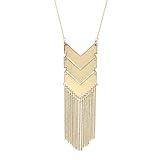 WRISTCHIE Women's Statement Necklace Long Tassels Multi-strands Necklace