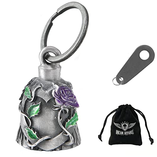 Dream Apparel Motorcycle Bell for Biker US Flag Riding Bell Guardian Bells Motorcycle Accessory or Keychain for Luck, With Bag Gift Box