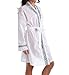 Eileen West Women's Embroidered Short Wrap Robe