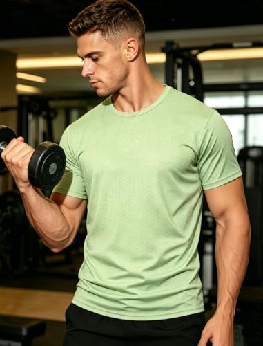 Image of APTRO Men's Workout Shirts Quick Dry Athletic Gym T-Shirts - Moisture Wicking Short Sleeve Performance Running Tees for Men